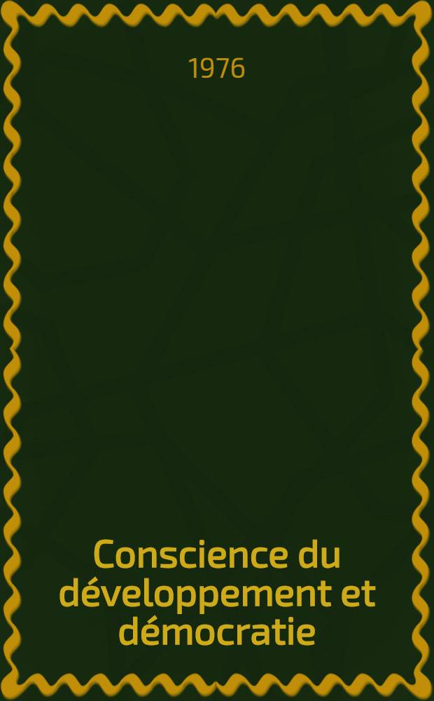 Conscience du développement et démocratie