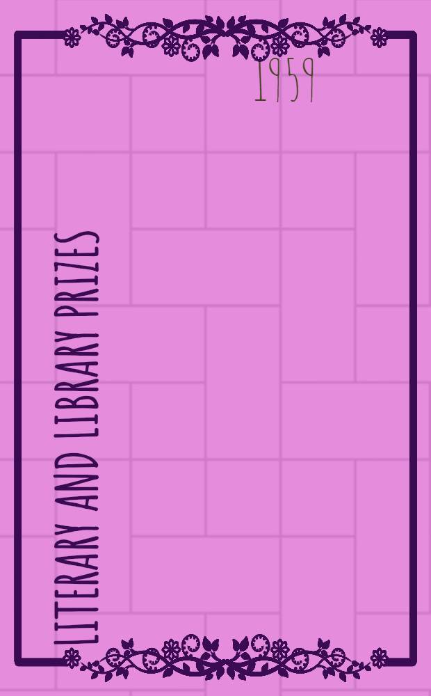 Literary and library prizes