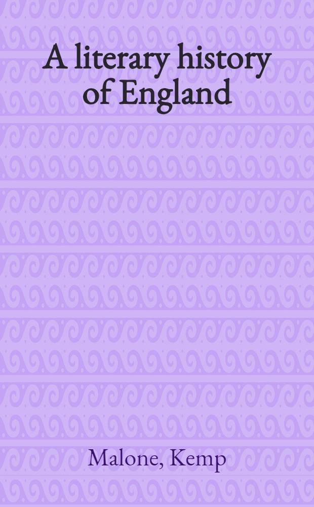 A literary history of England