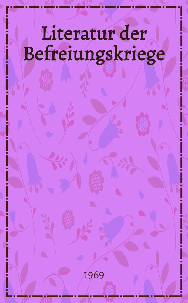 Literatur der Befreiungskriege
