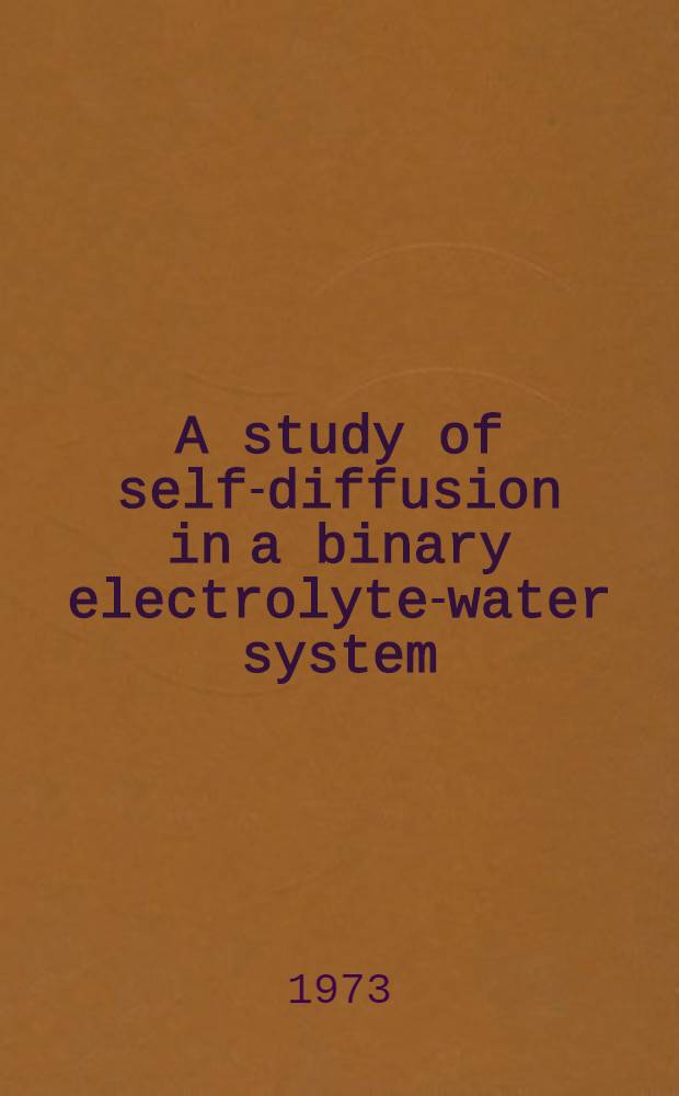 A study of self-diffusion in a binary electrolyte-water system