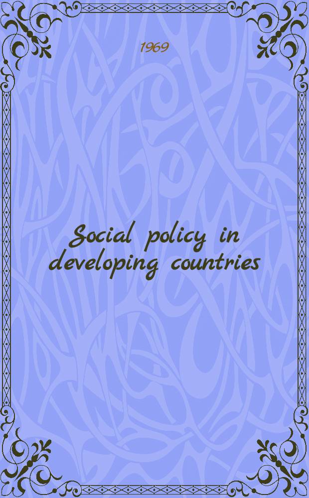 Social policy in developing countries