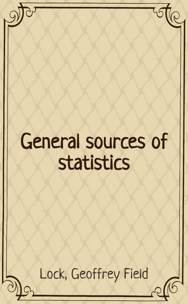General sources of statistics