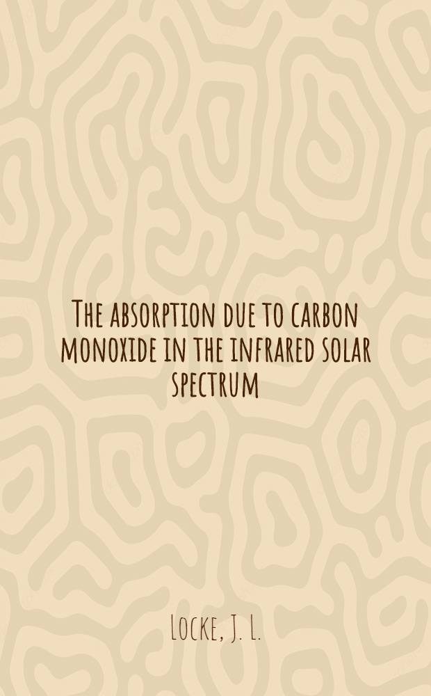 The absorption due to carbon monoxide in the infrared solar spectrum