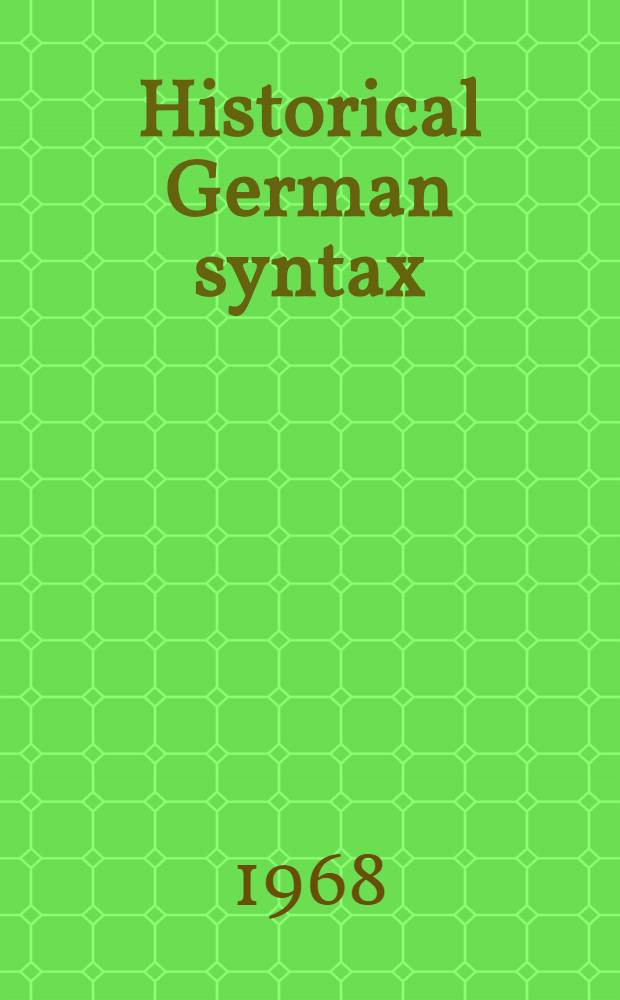 Historical German syntax