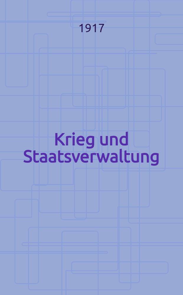 Krieg und Staatsverwaltung