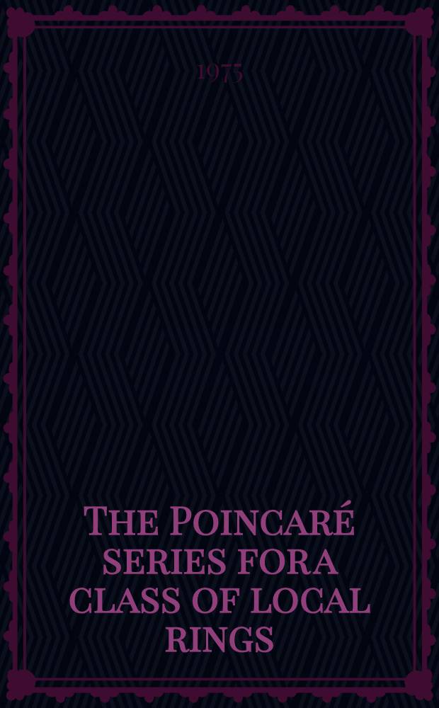 The Poincaré series for a class of local rings