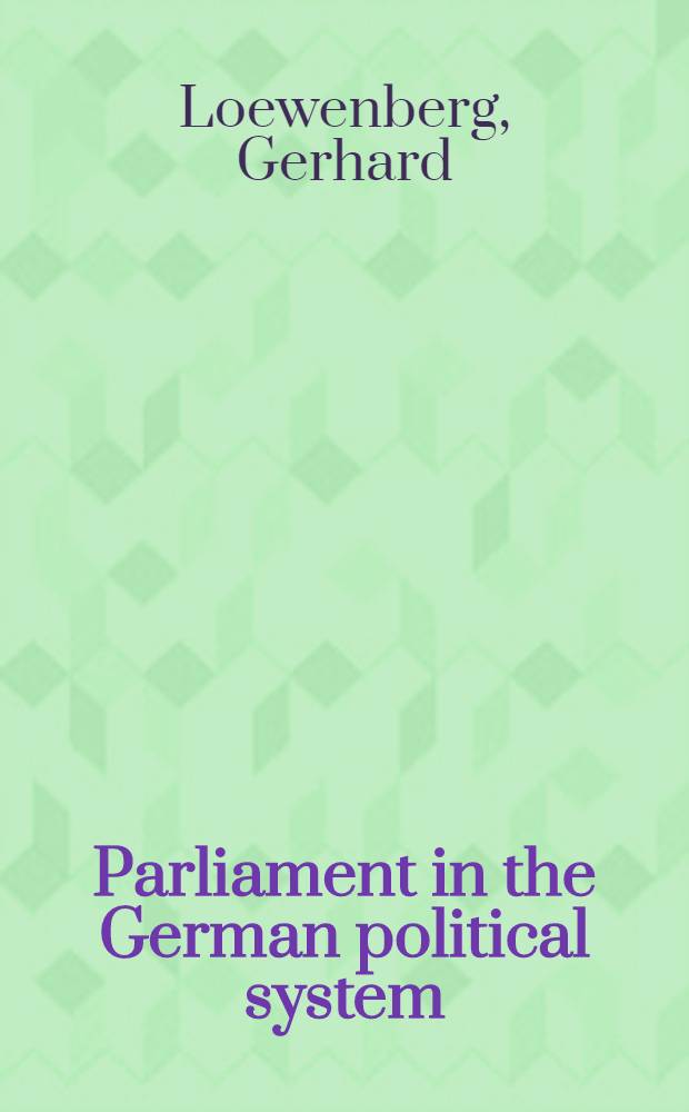 Parliament in the German political system