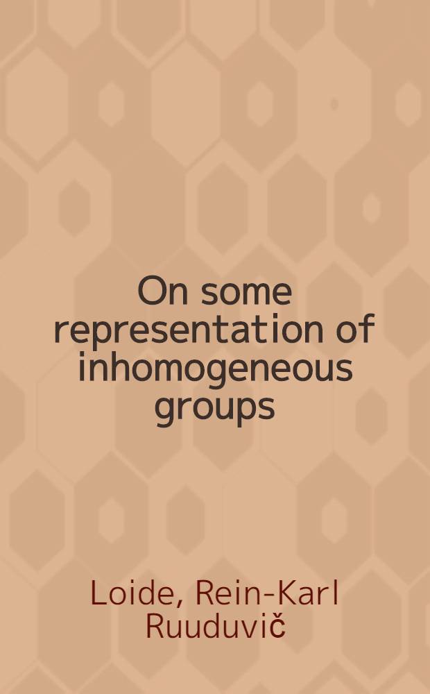 On some representation of inhomogeneous groups