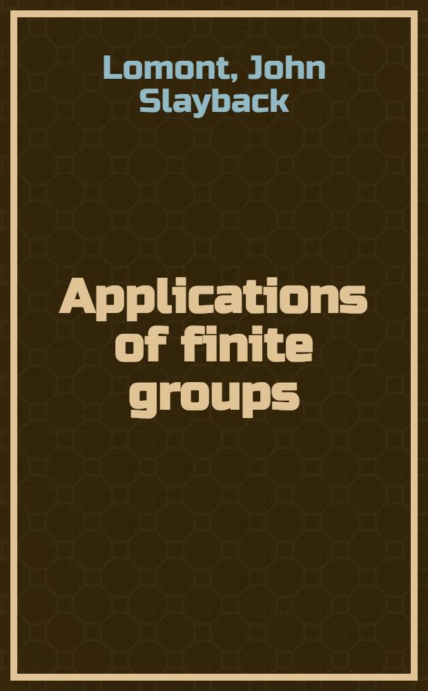 Applications of finite groups
