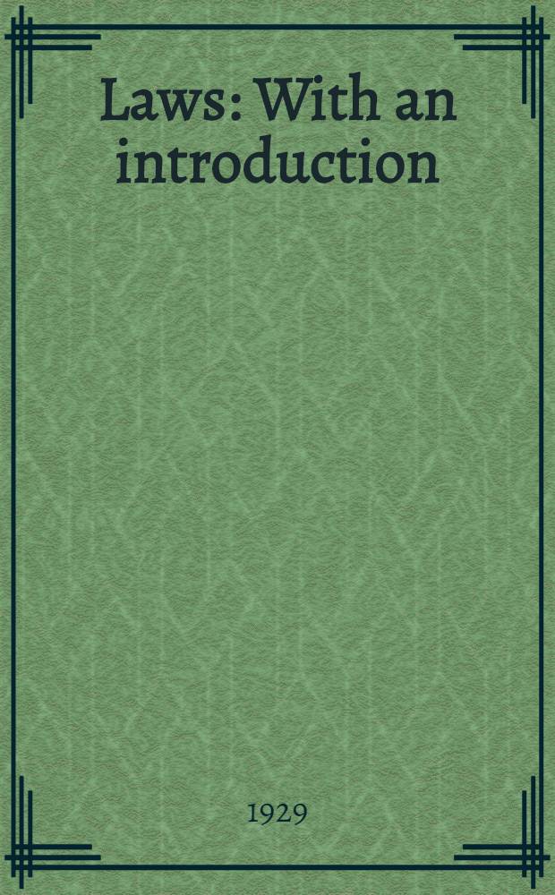 Laws : With an introduction