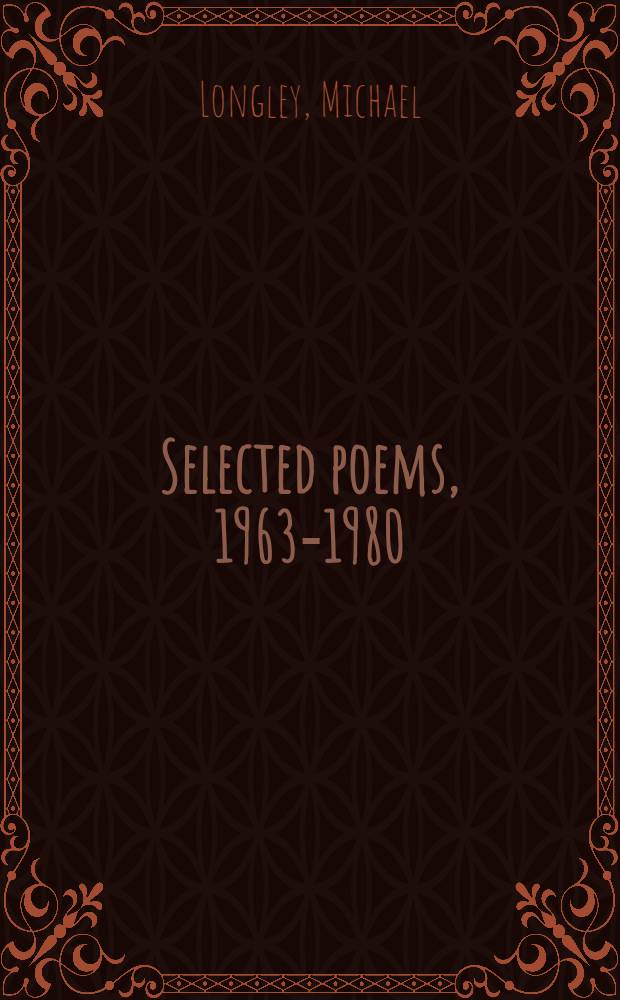 Selected poems, 1963-1980