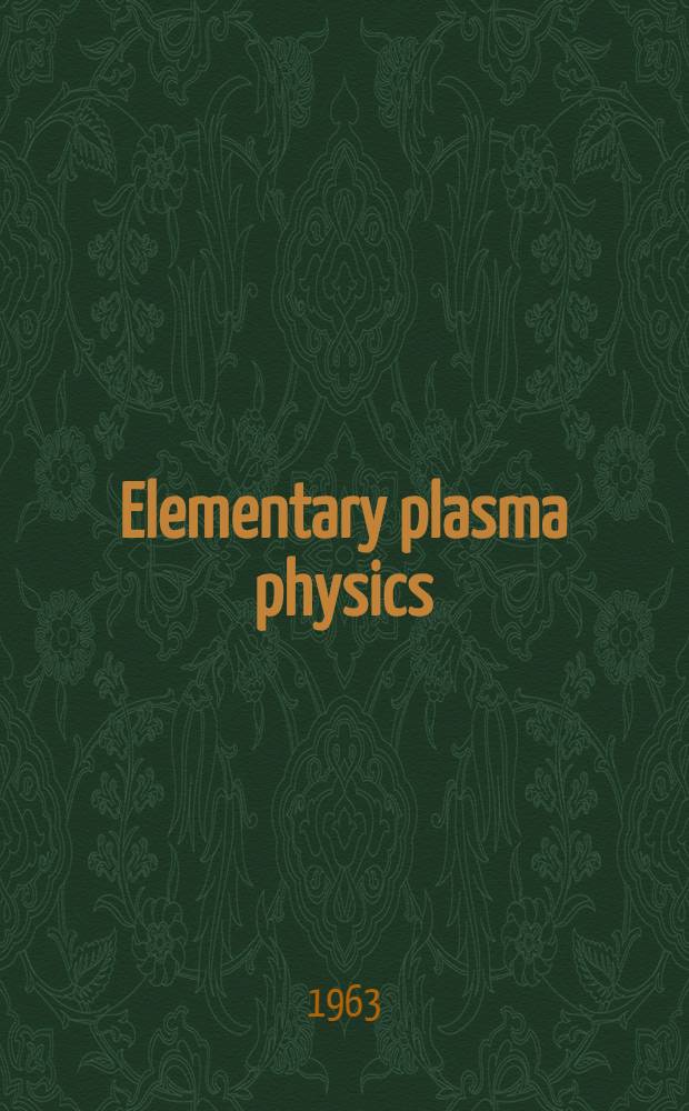 Elementary plasma physics