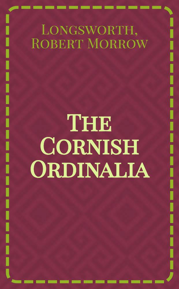 The Cornish Ordinalia : Religion and dramaturgy