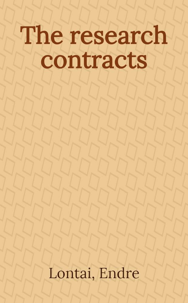 The research contracts : Civil-law means promoting scientific-technical progress