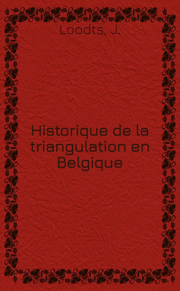 Historique de la triangulation en Belgique