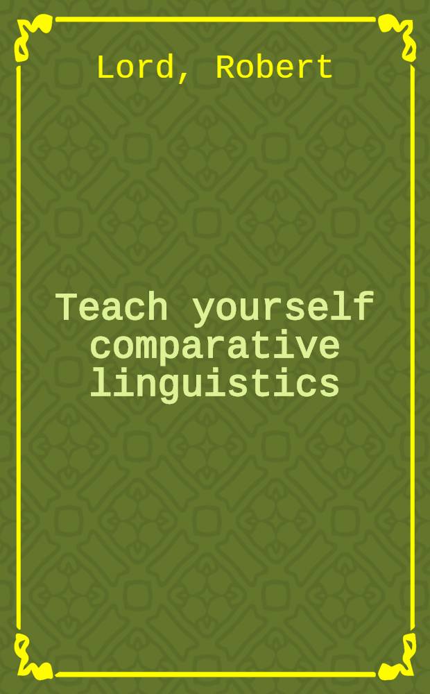 Teach yourself comparative linguistics