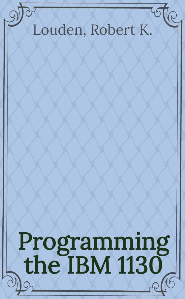 Programming the IBM 1130