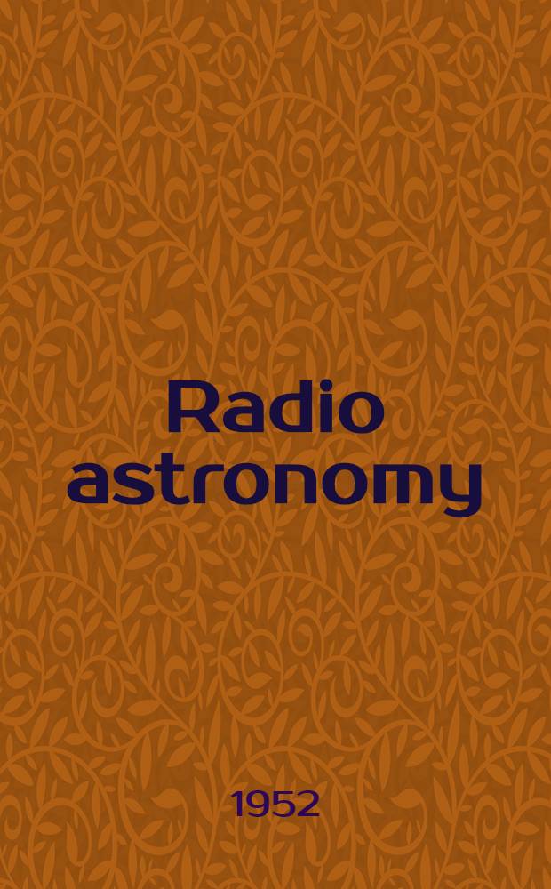 Radio astronomy