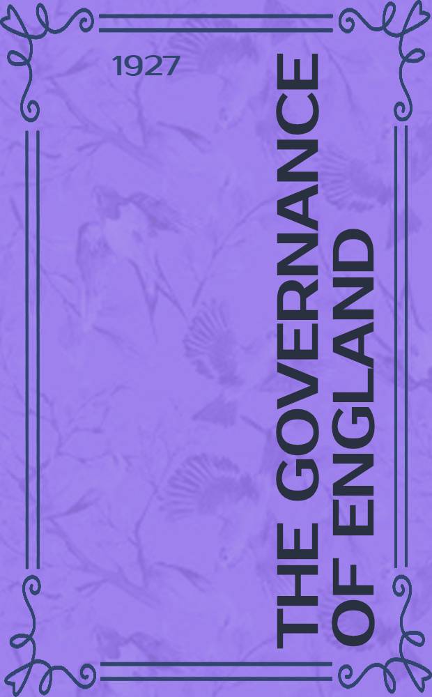 The governance of England