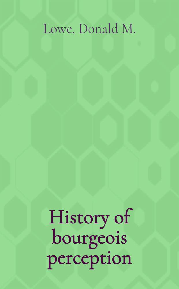 History of bourgeois perception