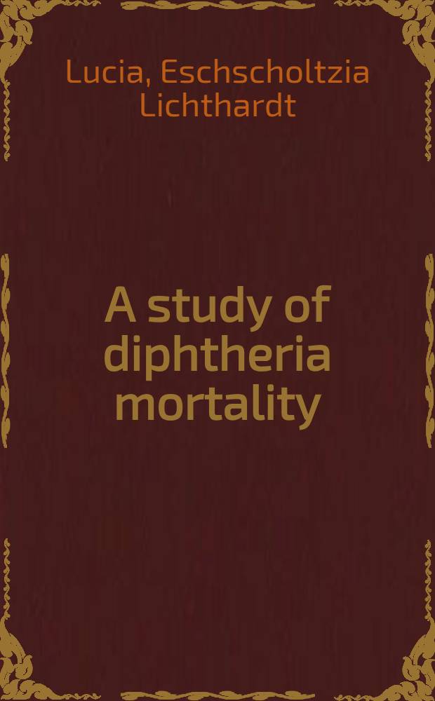 A study of diphtheria mortality