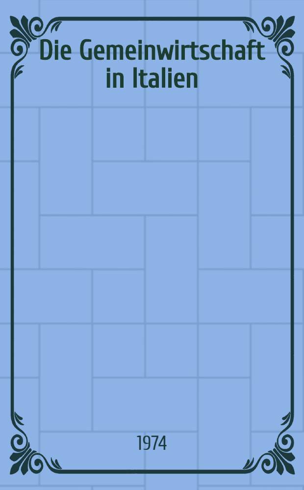 Die Gemeinwirtschaft in Italien