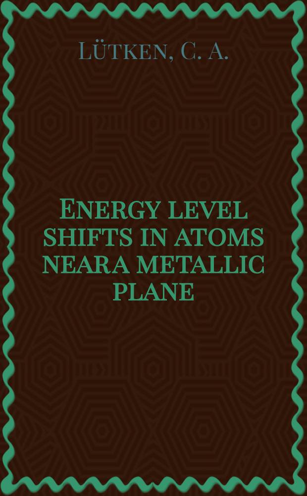 Energy level shifts in atoms near a metallic plane
