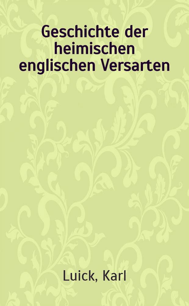 Geschichte der heimischen englischen Versarten