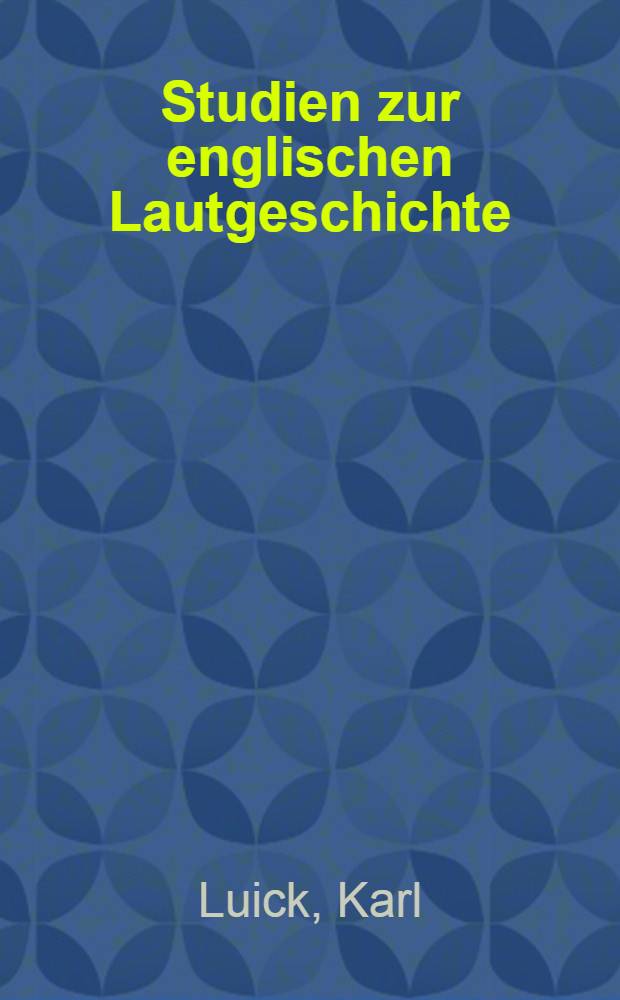 Studien zur englischen Lautgeschichte