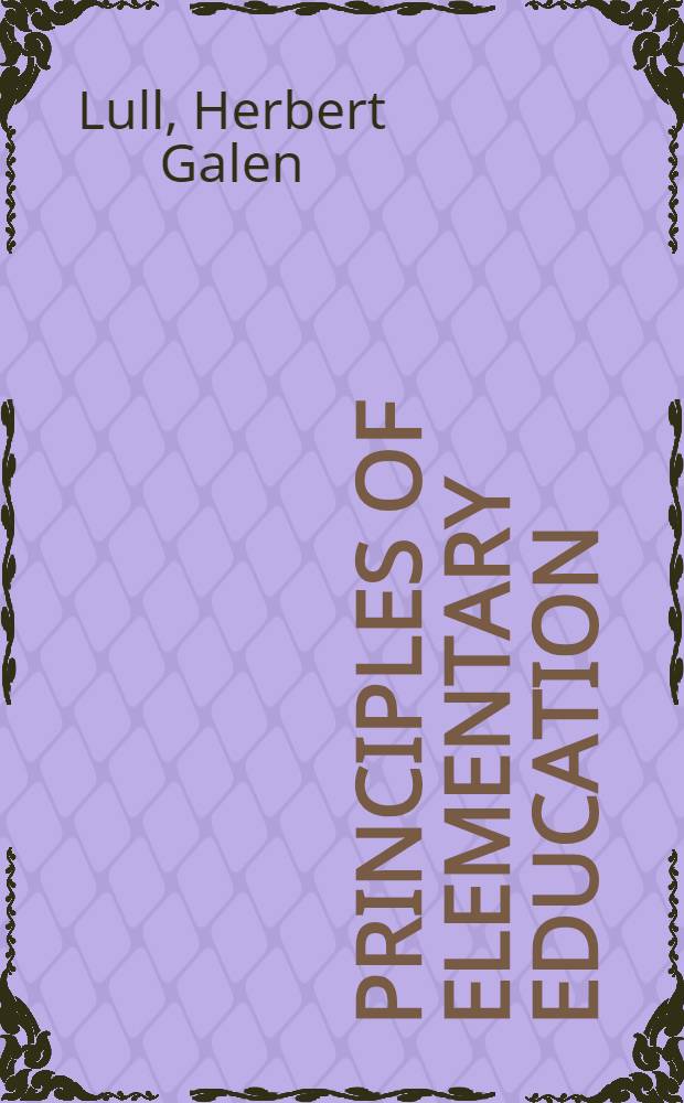 Principles of elementary education