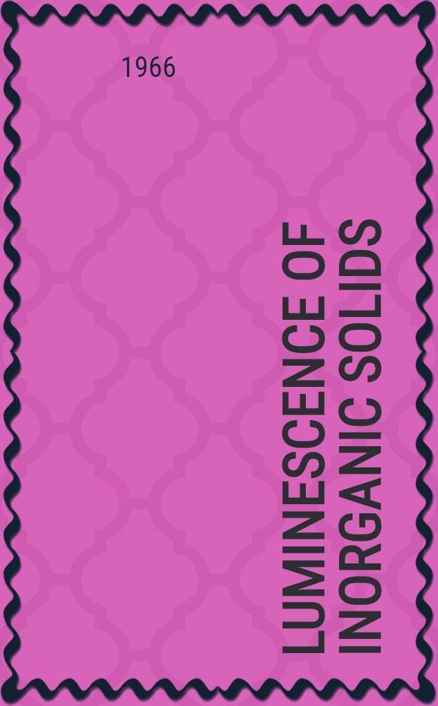 Luminescence of inorganic solids