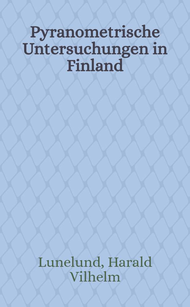 Pyranometrische Untersuchungen in Finland