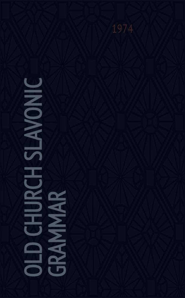 Old church Slavonic grammar