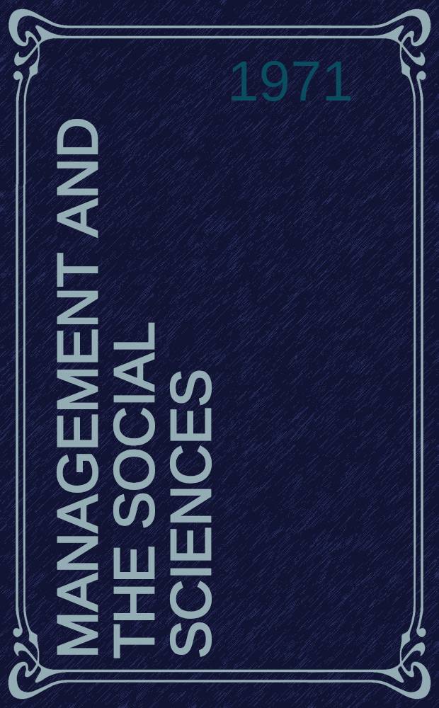 Management and the social sciences