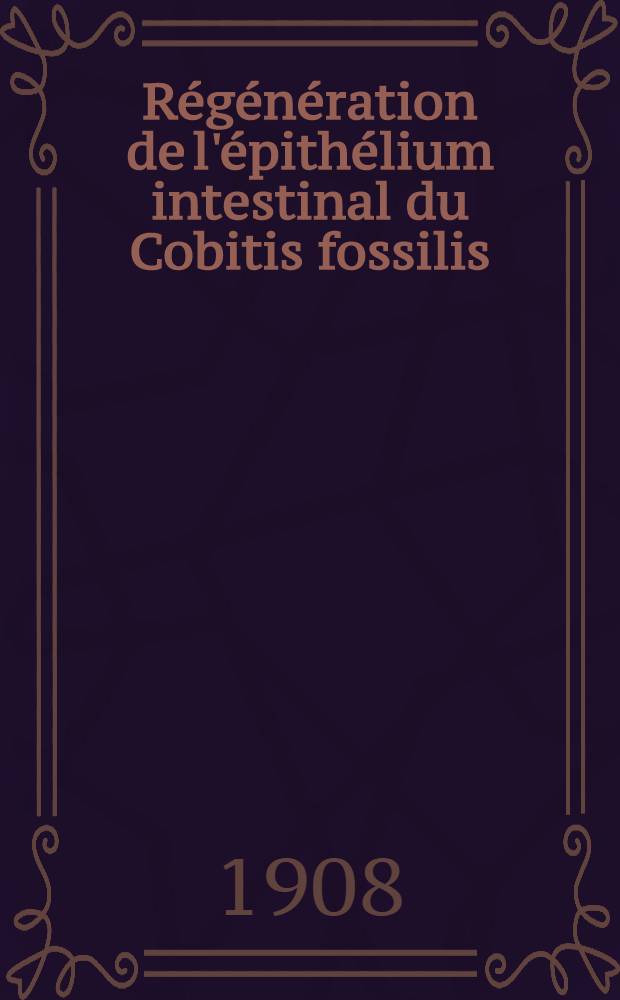 Régénération de l'épithélium intestinal du Cobitis fossilis
