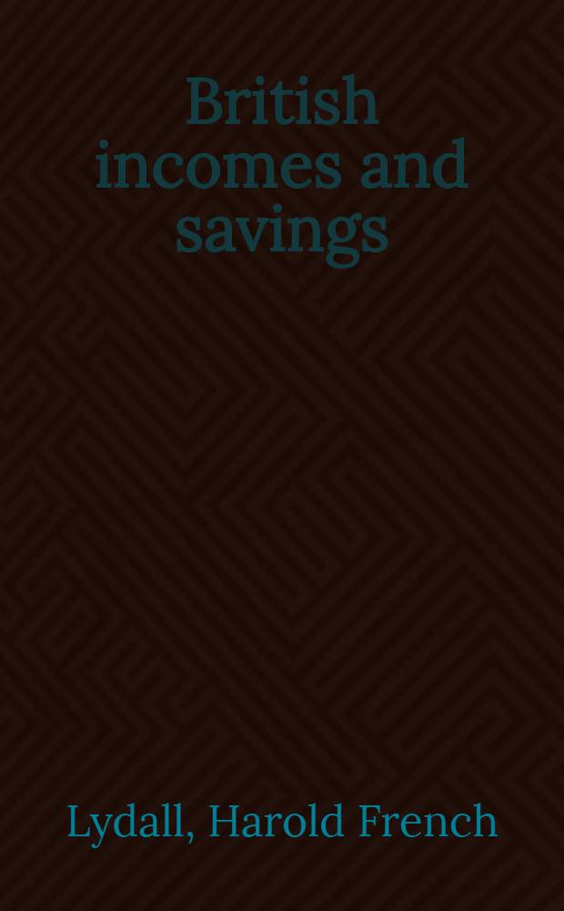 British incomes and savings