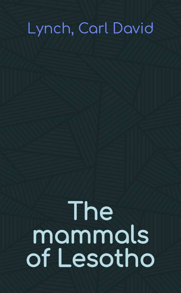 The mammals of Lesotho