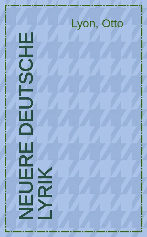 Neuere deutsche Lyrik