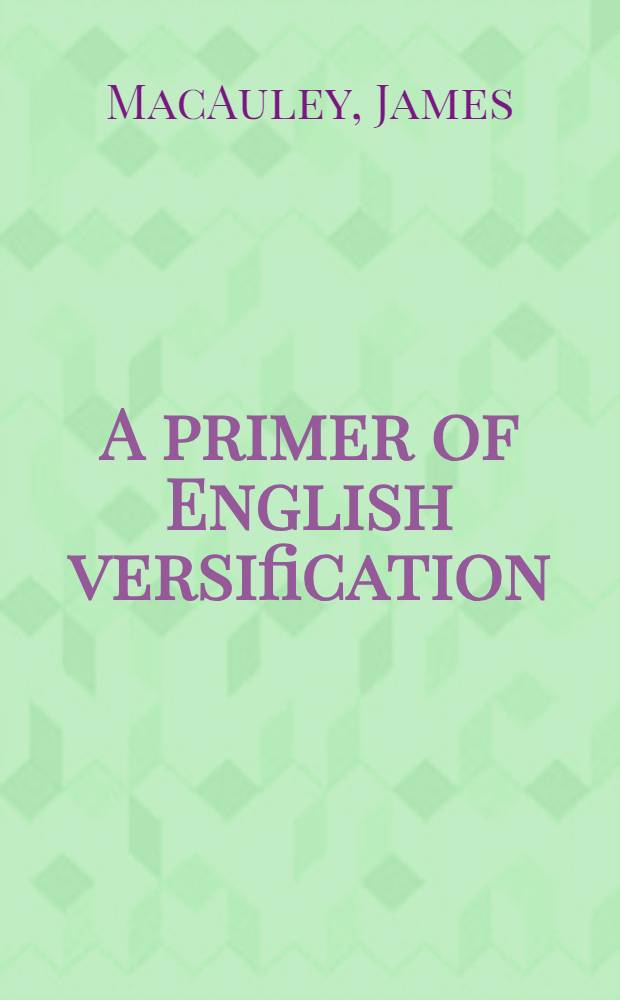 A primer of English versification
