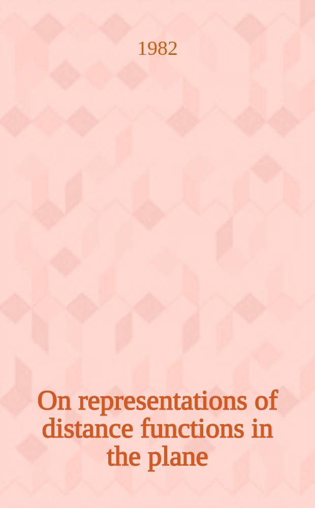On representations of distance functions in the plane