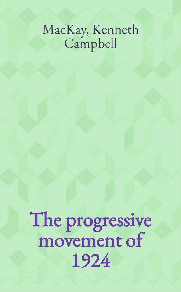 The progressive movement of 1924