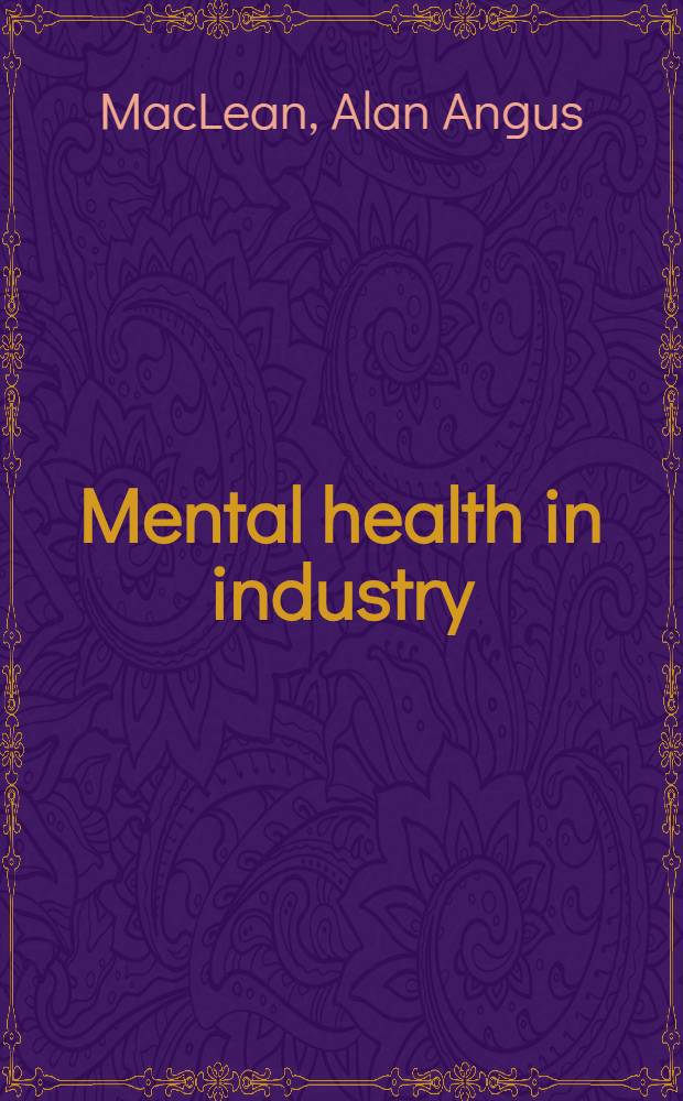 Mental health in industry