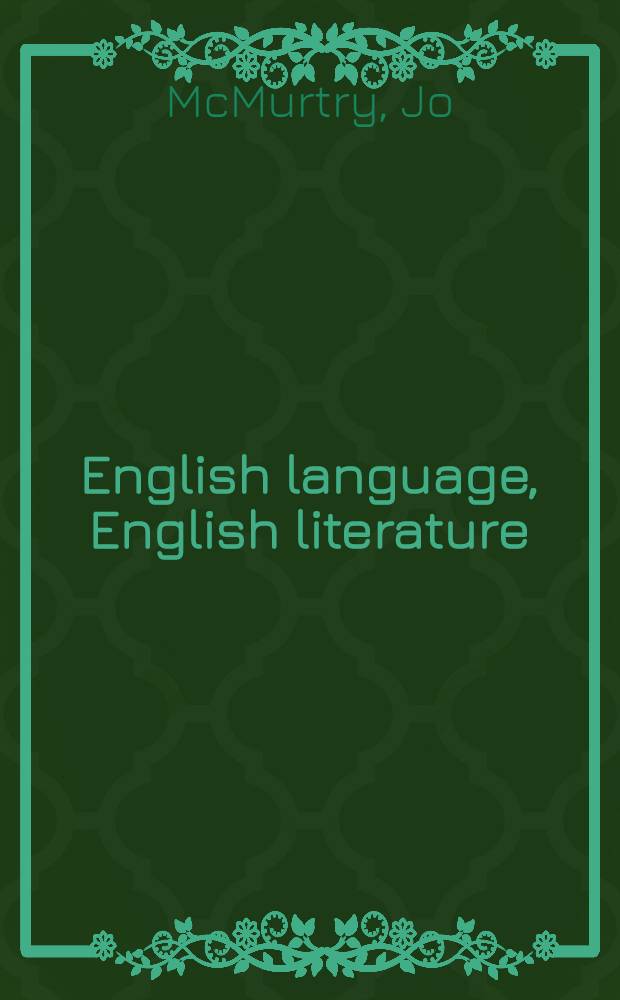 English language, English literature : The creation of an academic discipline