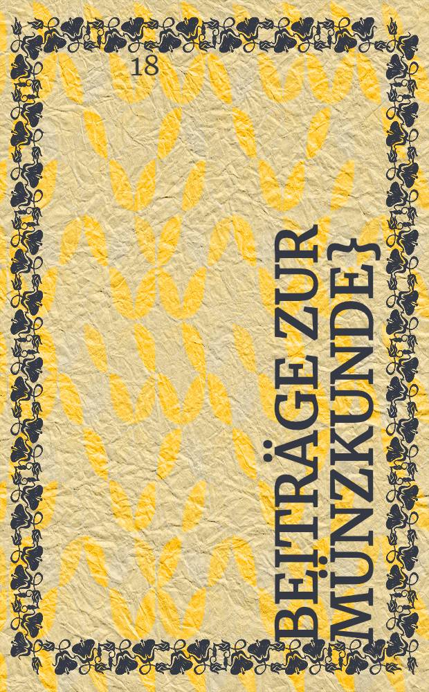 {Beitr&auml;ge zur M&uuml;nzkunde}