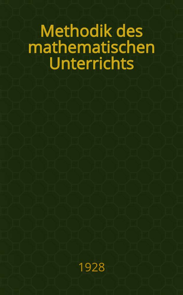 Methodik des mathematischen Unterrichts