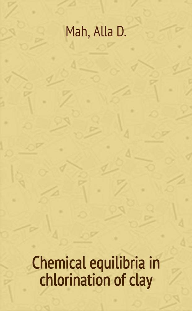 Chemical equilibria in chlorination of clay