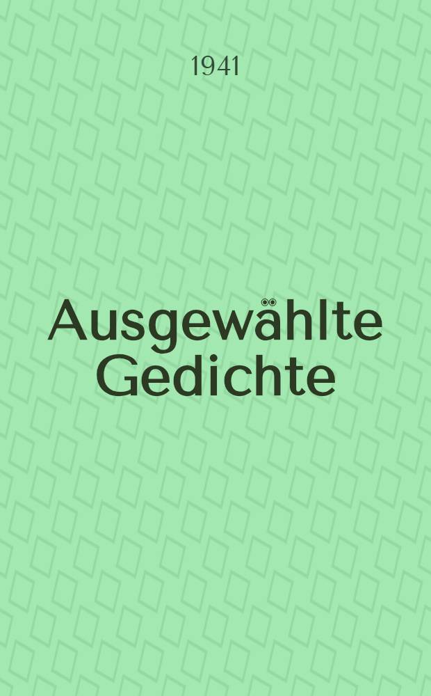 Ausgewählte Gedichte