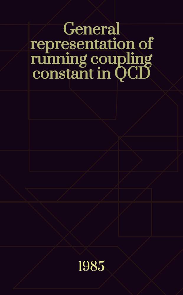 General representation of running coupling constant in QCD
