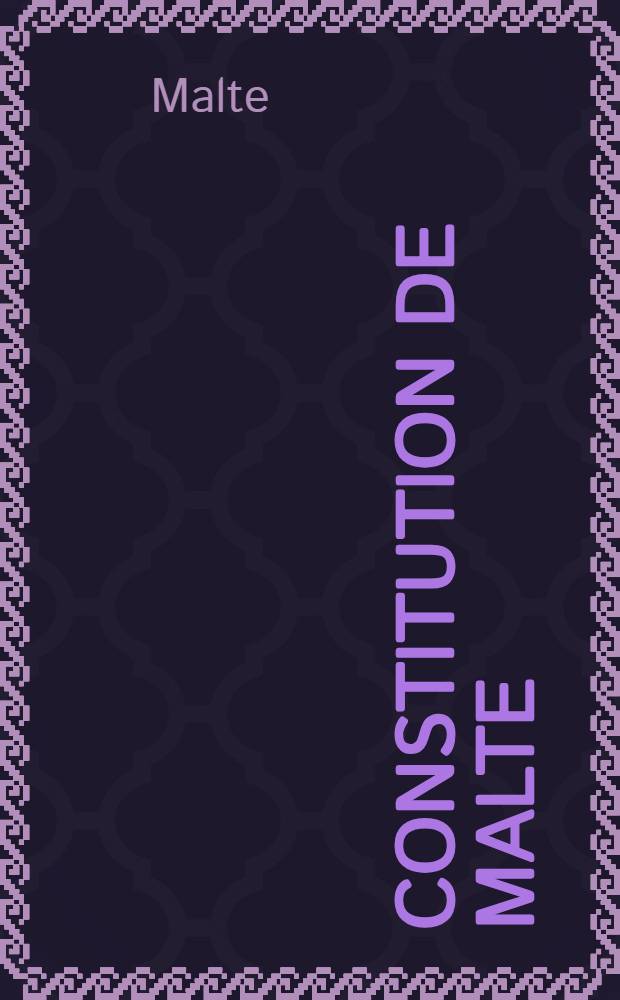 Constitution de Malte (21 septembre 1964)
